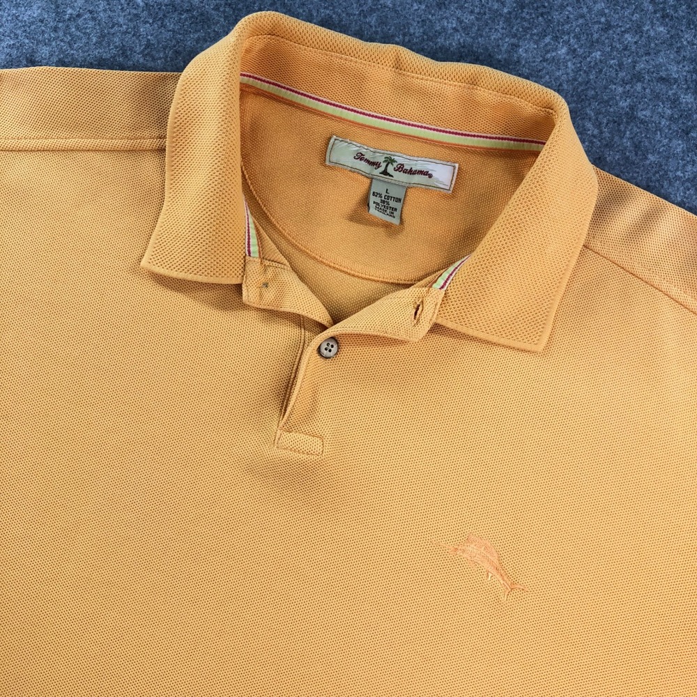Tommy Bahama Yellow Orange Pique Polo